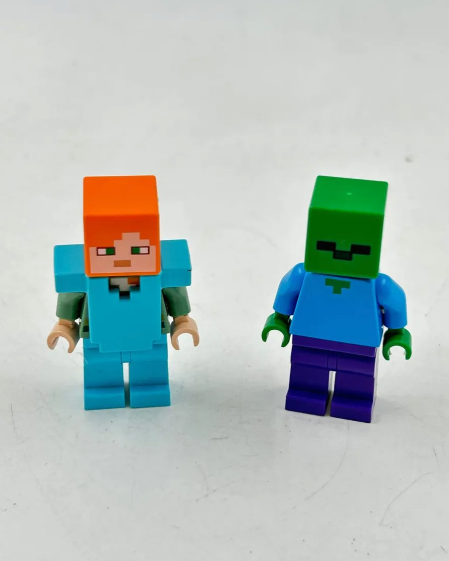 Lego Minecraft Alex Y Zombie 21154 Originales