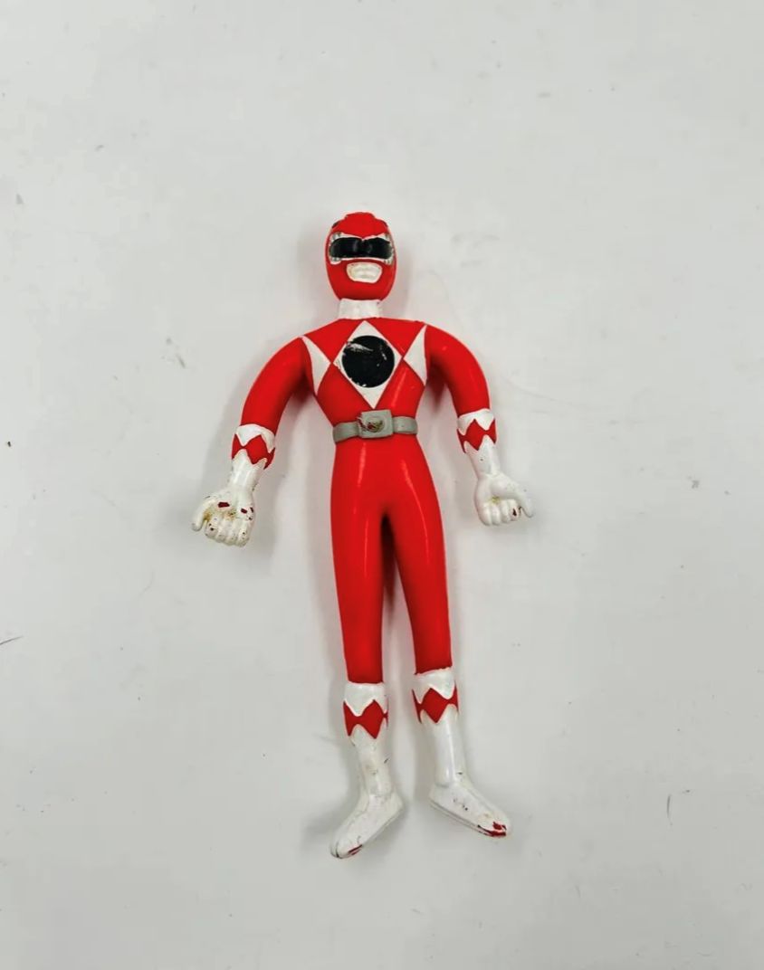 Power Rangers Rojo Marca Saban 1994 Bendable Plástico Suave