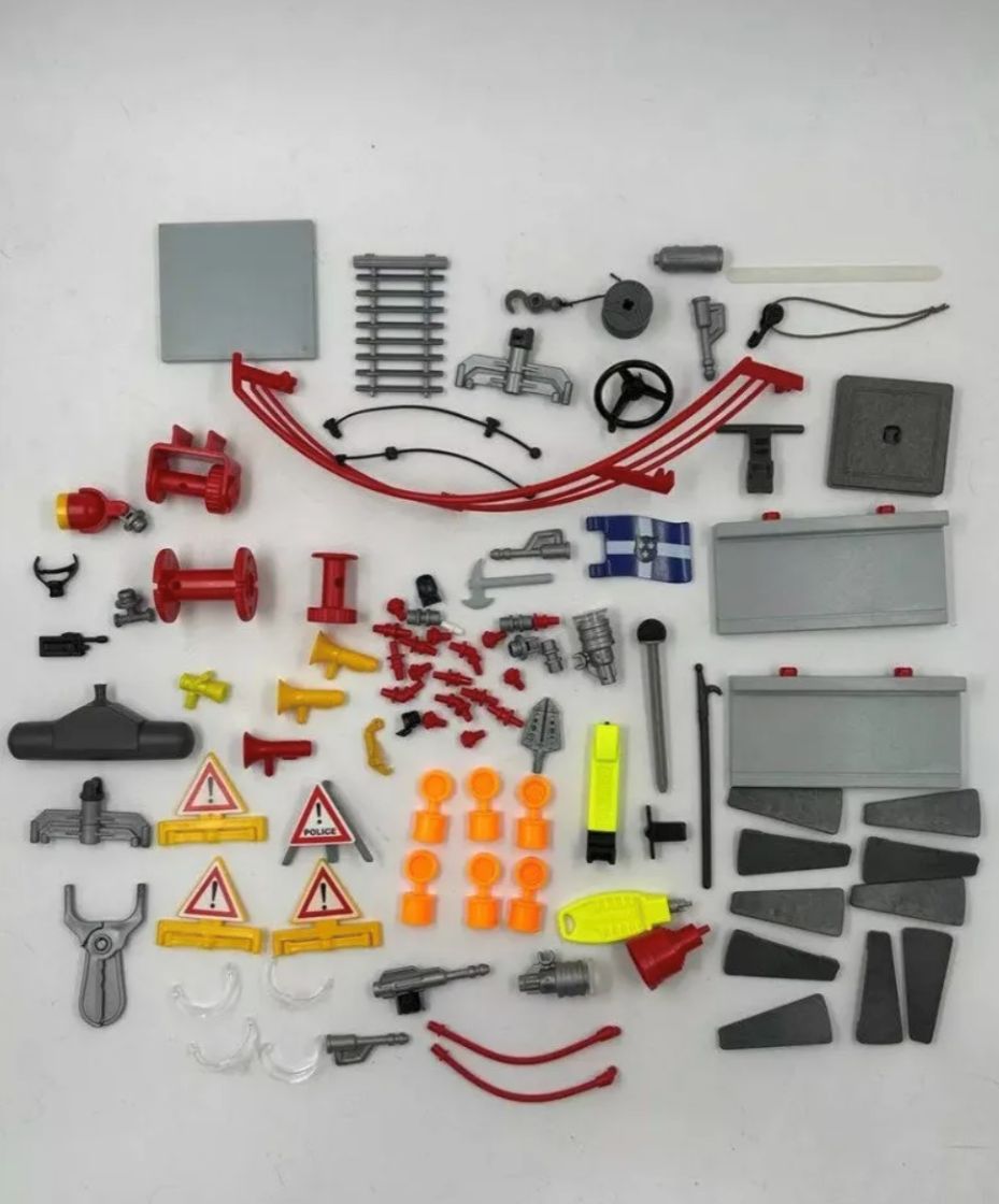 Set De Playmobil Bomberos Camión Helicoptero Edificio