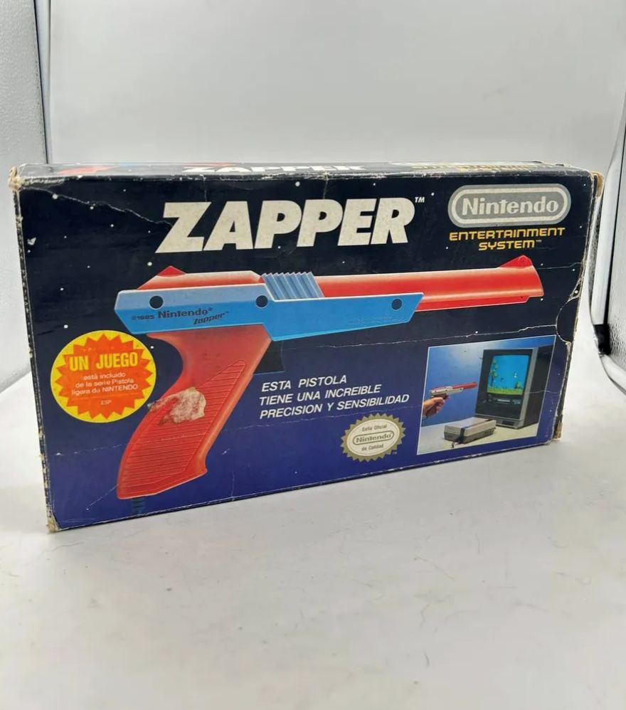 Zapper Nintendo Nes Pistola Caja Original Vintage 1988