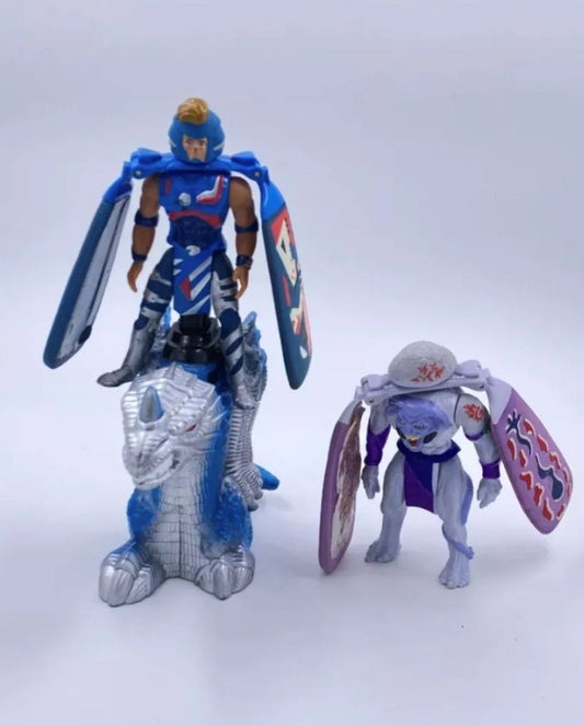 Figuras De Dragon Flyz Con Base Marca Galoop Vintage