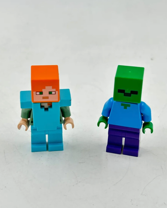 Lego Minecraft Alex Y Zombie 21154 Originales