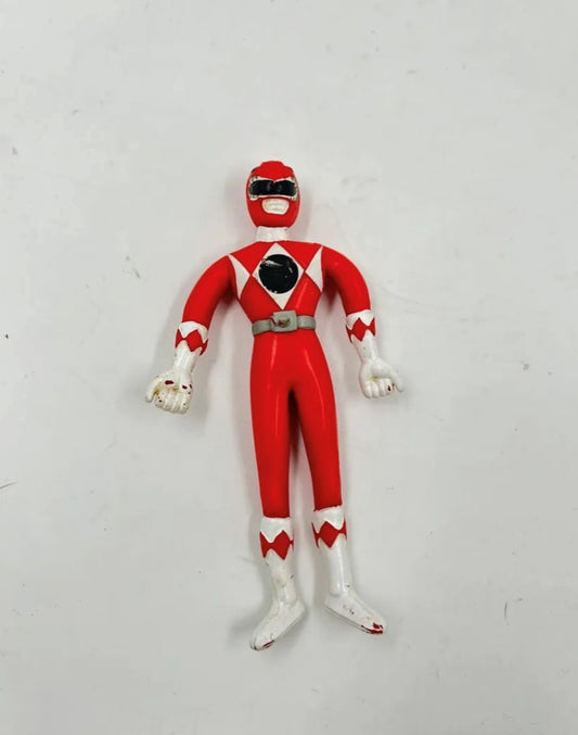 Power Rangers Rojo Marca Saban 1994 Bendable Plástico Suave